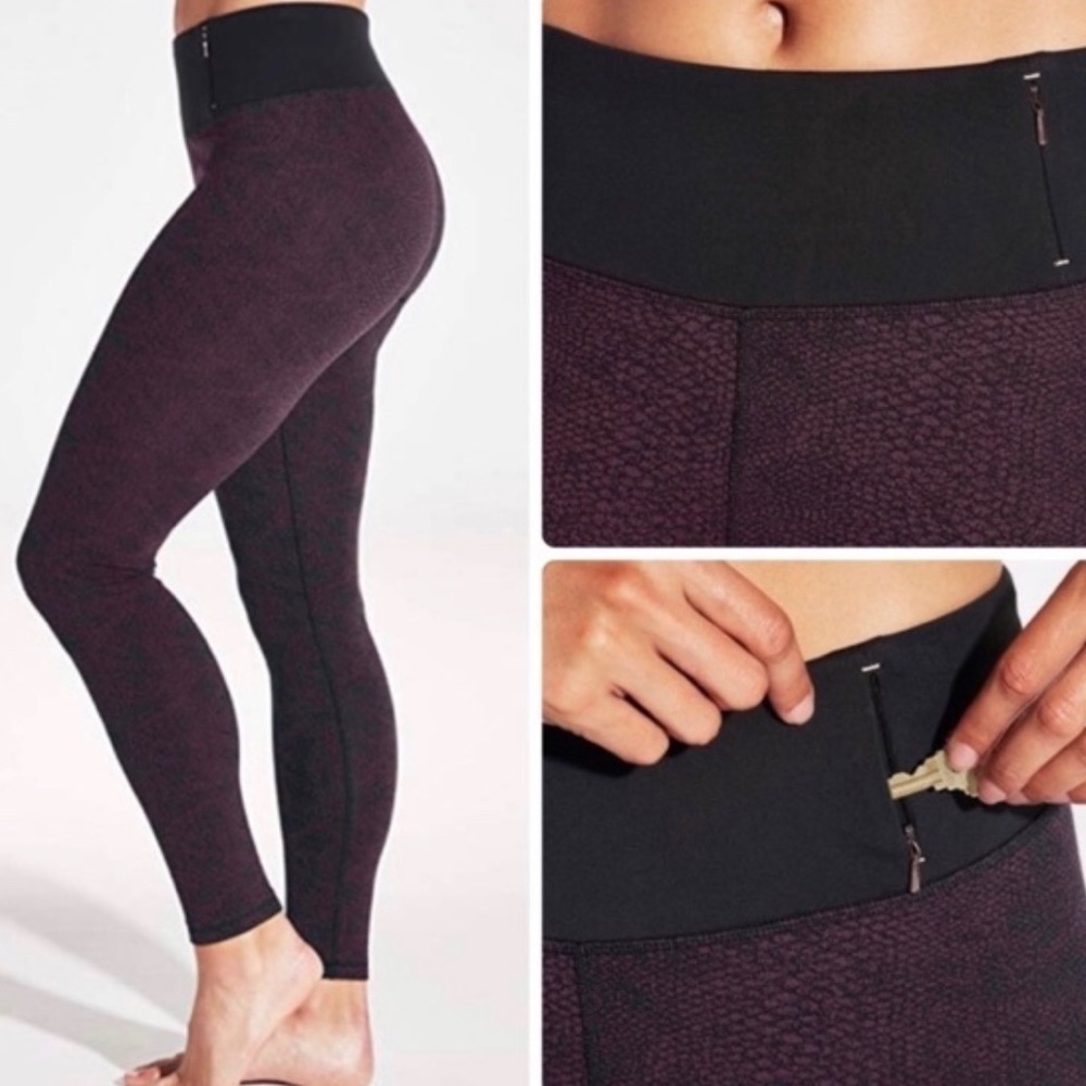 CALIA by Carrie Underwood Jacquard Leggings, burgundy and black
